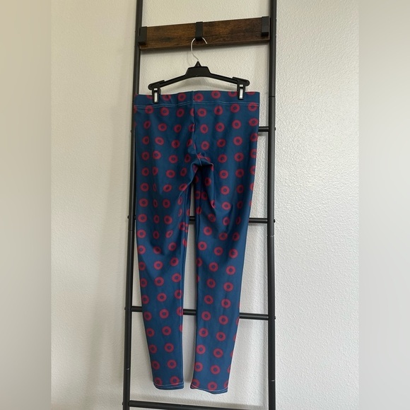 Phish Red Circle Donut Leggings, Fishman Donut Blue with Red Donuts. - Picture 10 of 13